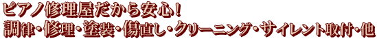 ピアノ修理屋だから安心!